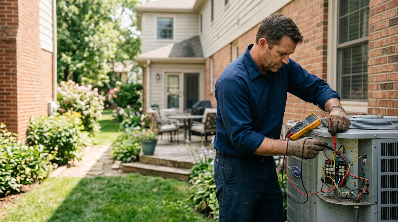HVAC technician working near Lewisville, IN